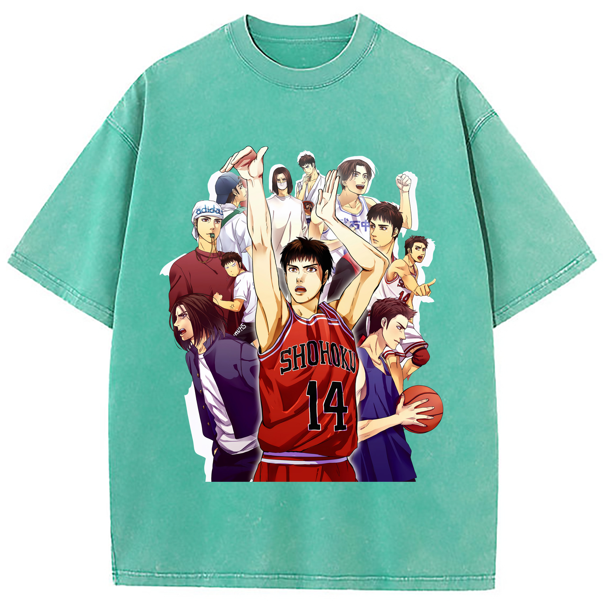 （画像用） SLAM DUNK／スラムダンク 綿100% ヴィンテージ風 半袖Tシャツ（フロントプリント）